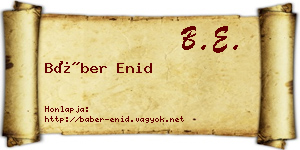 Báber Enid névjegykártya